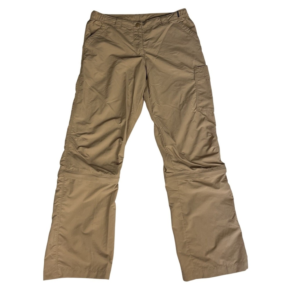 Women's Quest Cargo Convertible Zip-Off  Tan Hiking Pants Nylon Size 8 (31/30)